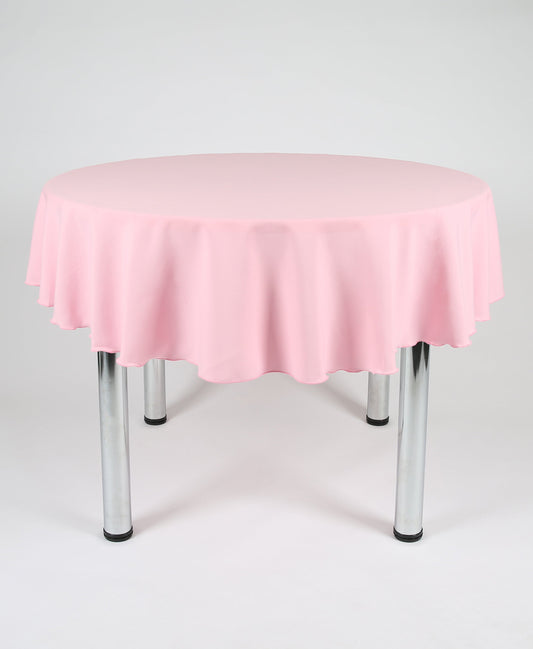 Baby Pink Plain Round Tablecloth