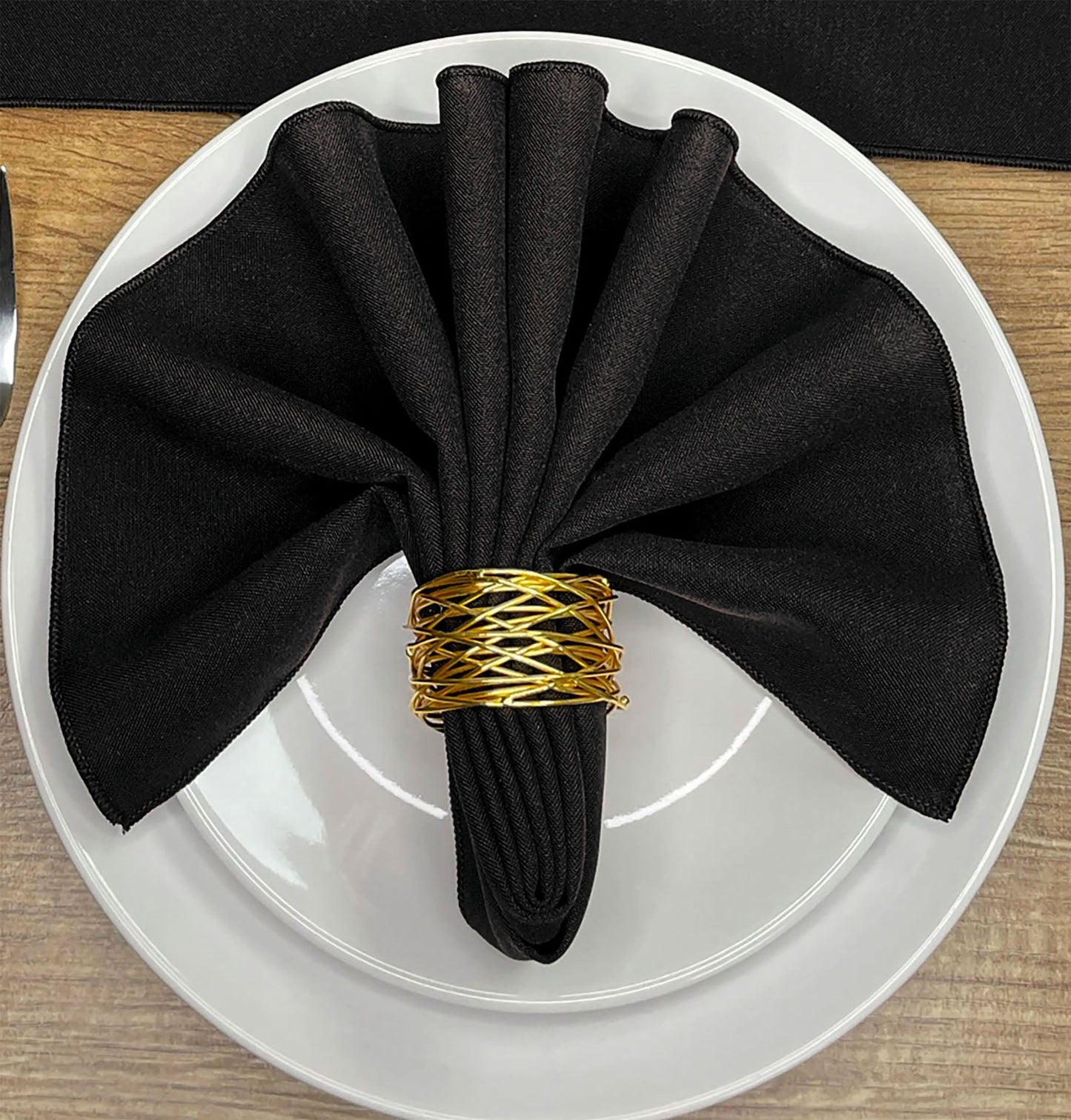 Black Plain Fabric Napkin