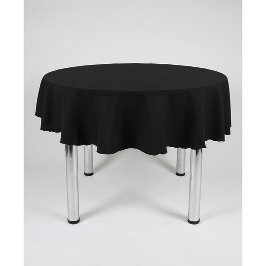 Black Plain Round Tablecloth - Extra Wide