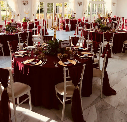 Red Plain Round Tablecloth - Extra Wide Suitable for weddings, parties, christenings