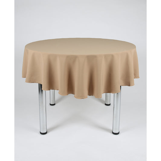 Camel Plain Round Tablecloth - Extra Wide