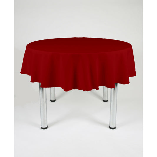 Cherry Red Plain Round Tablecloth - Extra Wide