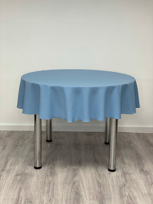 Dusky Blue Plain Round Tablecloth - Extra Wide