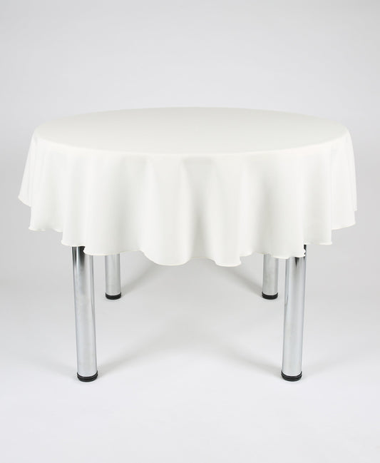 Ivory Plain Round Tablecloth