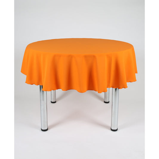 Orange Plain Round Tablecloth - Extra Wide