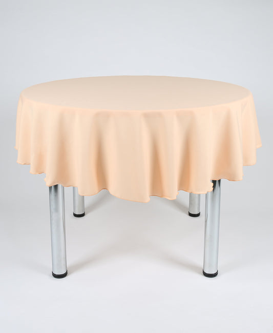 Peach Plain Round Tablecloth