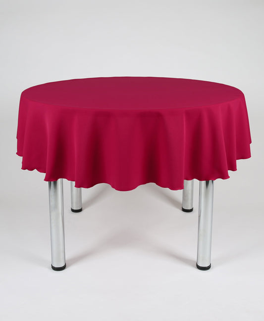 Raspberry Plain Round Tablecloth