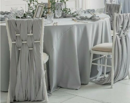 White Round Tablecloth - Extra Wide Suitable for weddings, parties, christenings