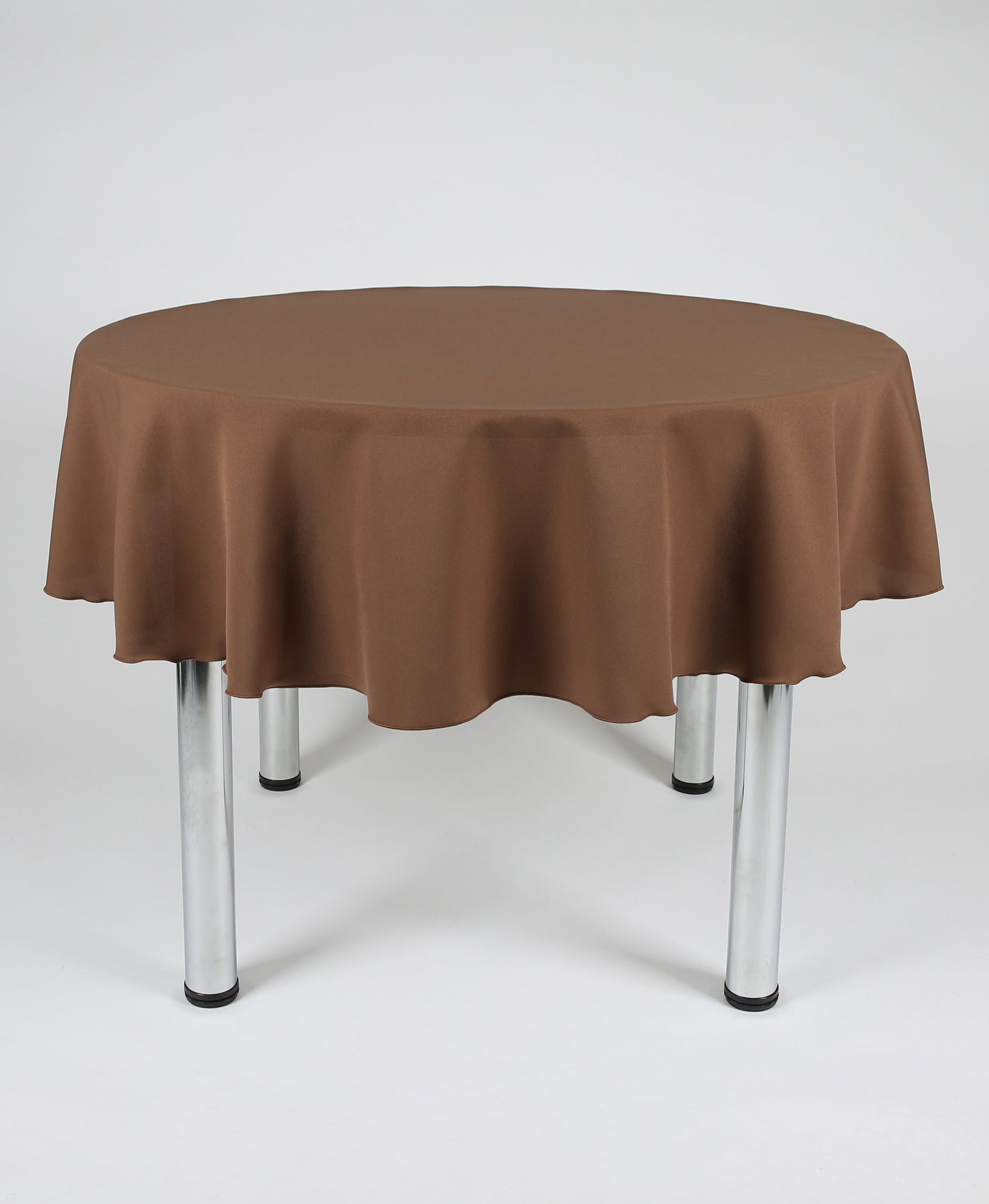 Taupe Plain Round Tablecloth