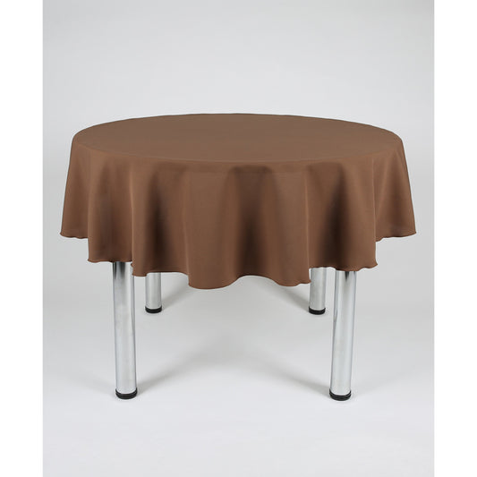 Brown Plain Round Tablecloth - Extra Wide