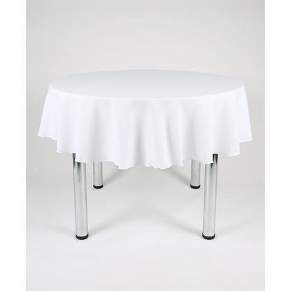 White Round Tablecloth - Extra Wide Suitable for weddings, parties, christenings