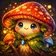Colorful cartoon fantasy creature with large ears and cheerful expression